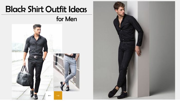 Black dress shirt outfit mens