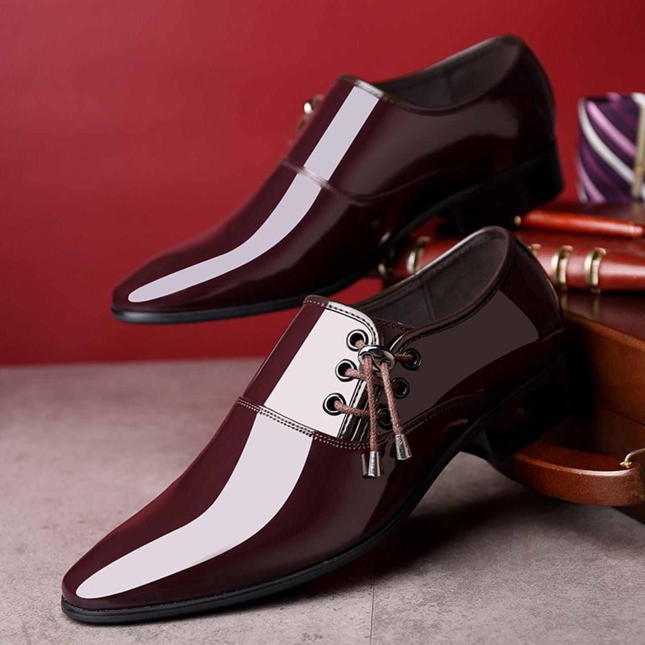 Patent leather mens dress shoes