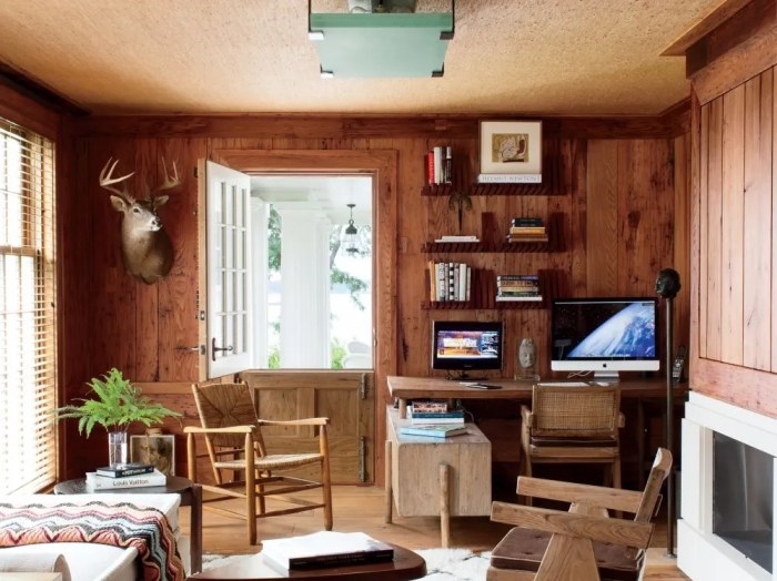 How to decorate a wood paneled family room